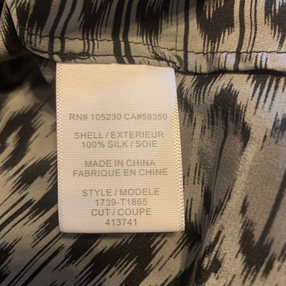 Joie Velarine Black Gray Caviar 100% Silk Blouse - Picture 7 of 7
